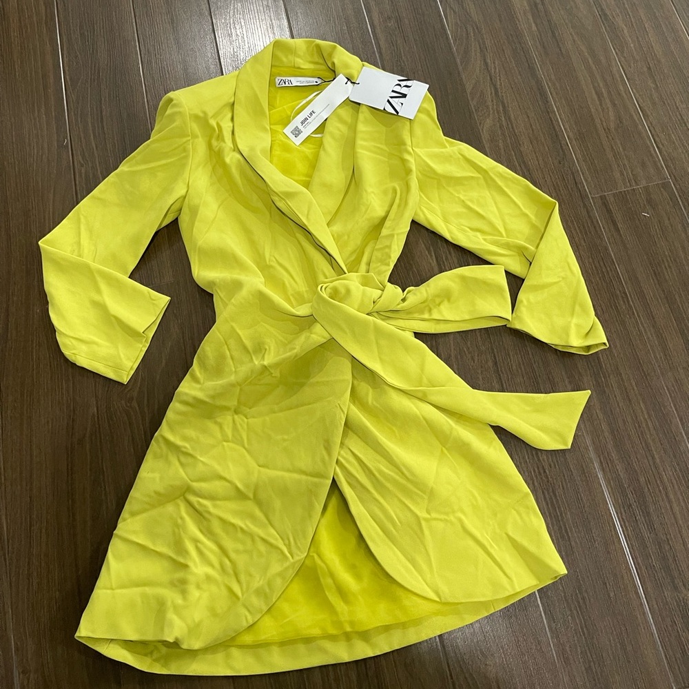 Zara lime green blazer dress - Picture 6 of 15